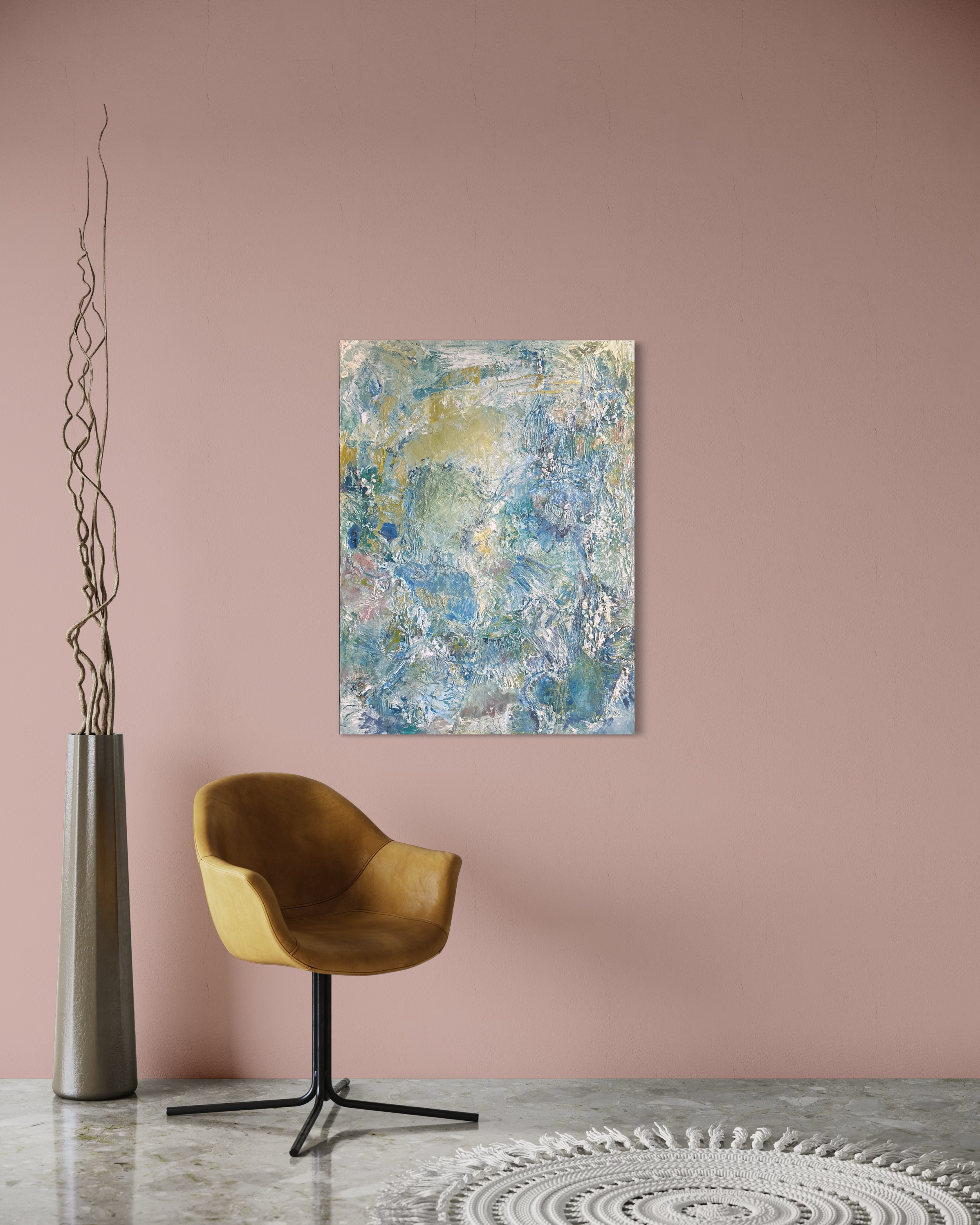 Painting in pink room